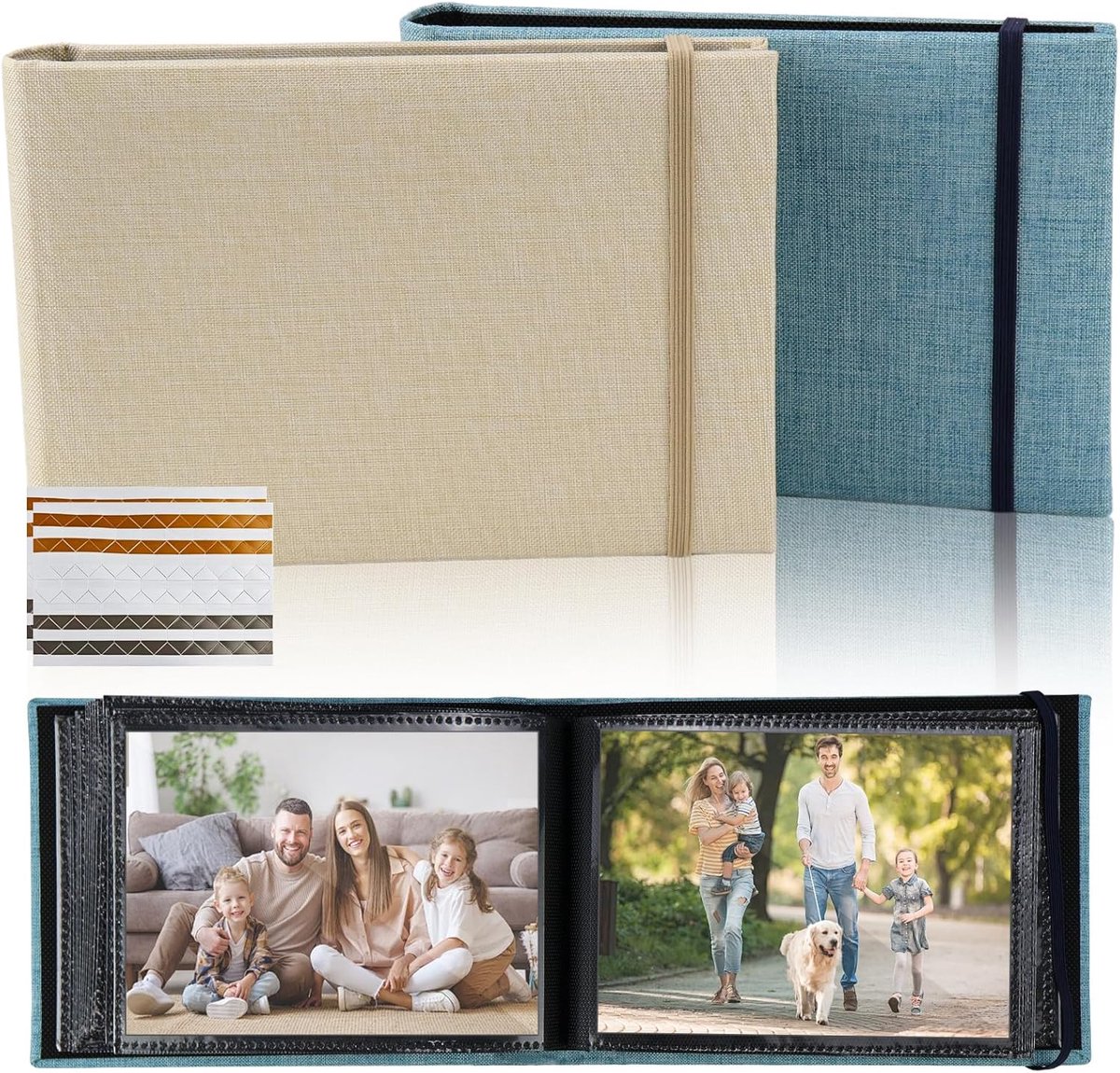 SnelShoppen - Fotoalbum 10x15 voor 100 Foto's - Klein en Handzaam - Met Lijmpocket - Landelijk Design - Geschikt voor Huwelijk, Baby, Familie en Verja