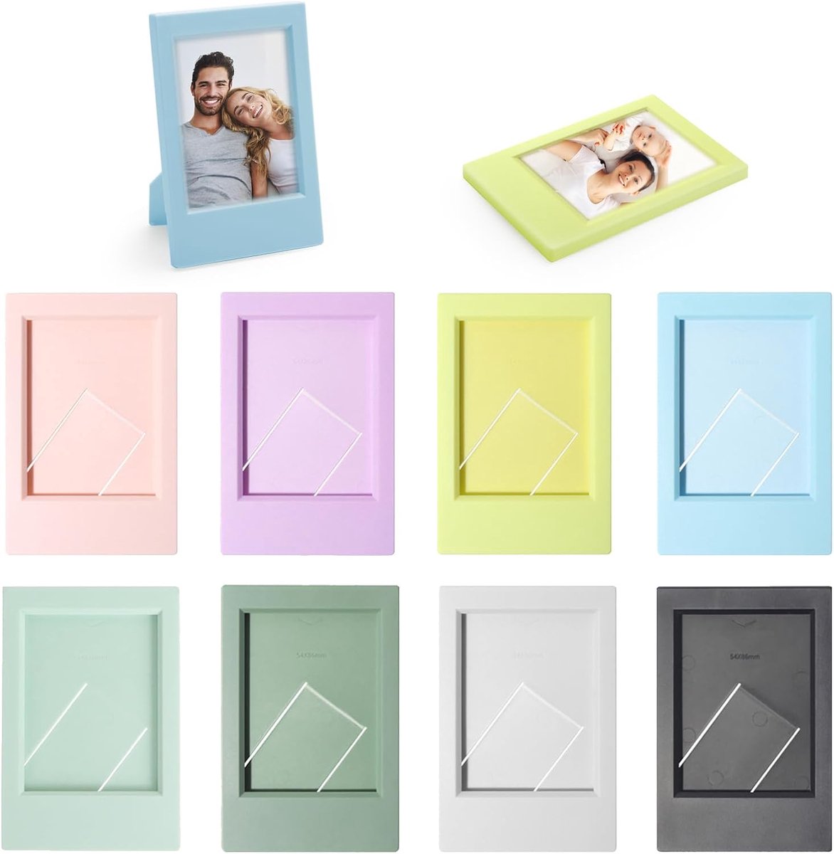 SnelShoppen - 8 Stuks Mini Fotolijsten 9.2 x 6 cm Kleurrijk Geschikt voor Polaroid Fujifilm Instax Mini 11/9/8 Fotoalbum
