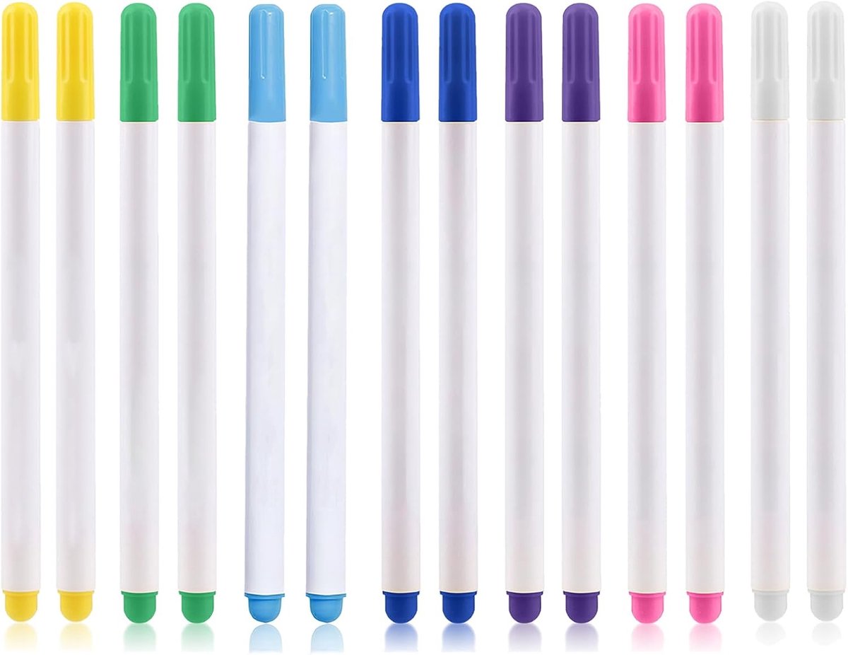 Wipeable Sewing Thread, Erasable Pens, Suitable for Sewing, Marking Clothes, Shoes, Water-Soluble Ink (7 Colours) - ShopVlot