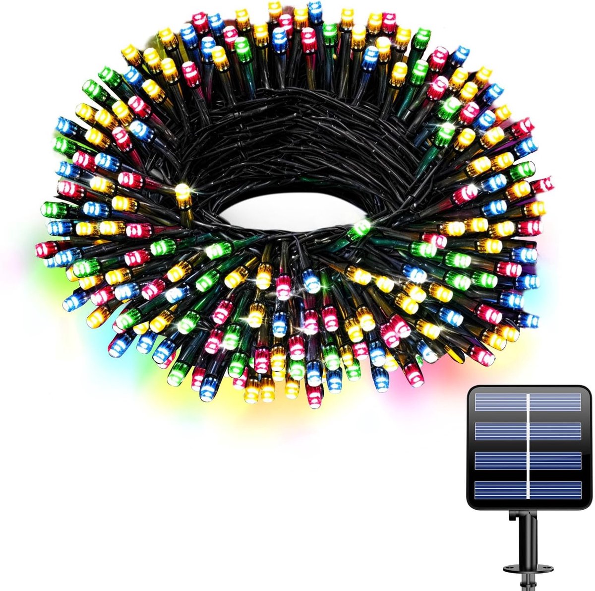 SnelShoppen - Kleurrijke Buiten Sfeerlampen, IP65 Weerbestendig, Solar Fairy Lights, 7 Kleuren, 8 Modi, Voor Tuin, Bomen, Bruiloften, Feesten, Kerst,