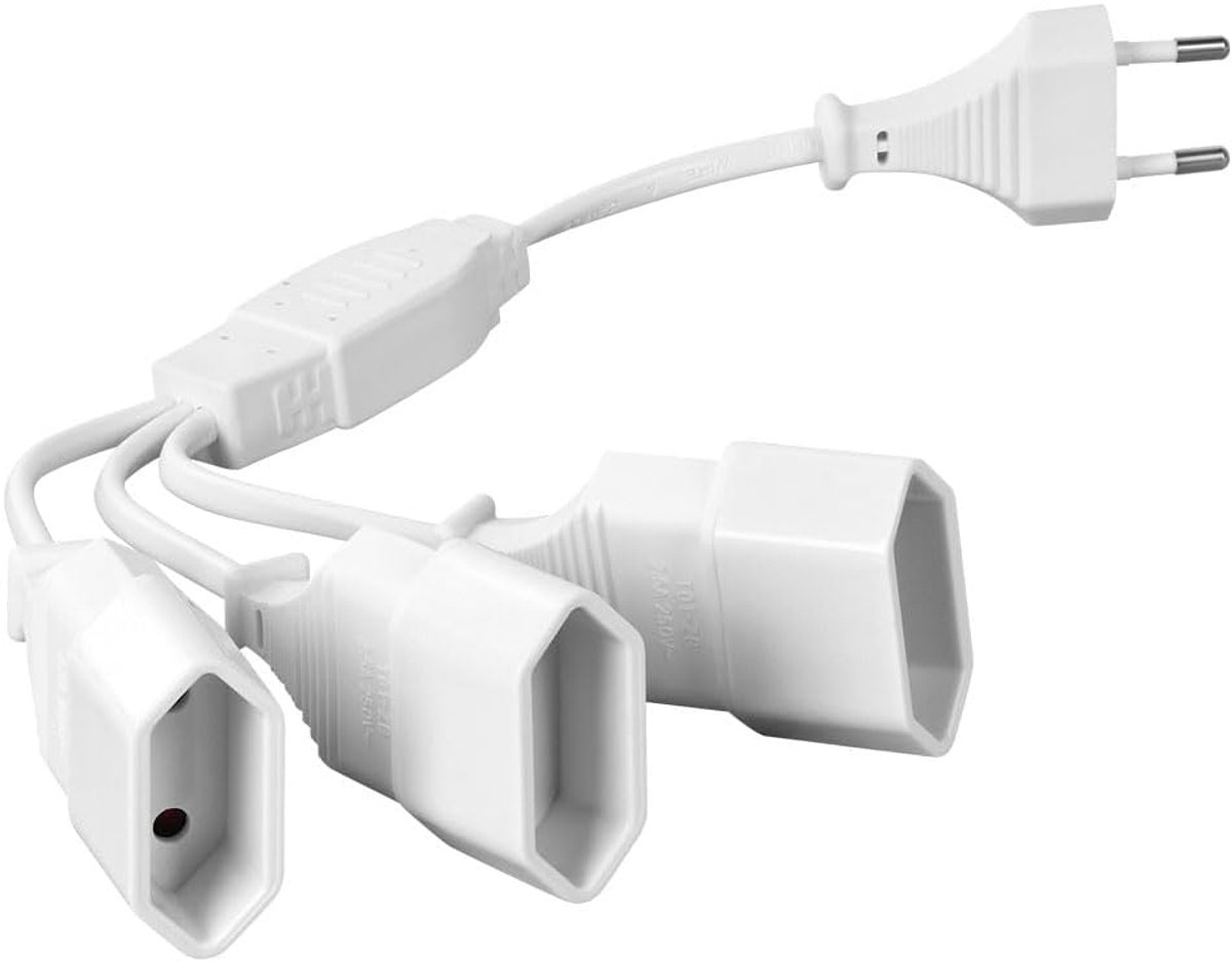 Extensionkabel 30cm 250V - 1 op 3 - Europese stekker - Voor TV en computerschermen - SnelShoppen