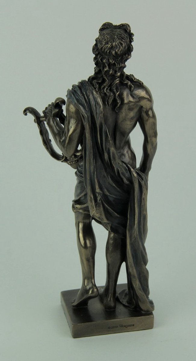 SnelShoppen - Posing Griekse God Apollo Standbeeld met Lyre van Polyresin - Decoratief Kunstwerk voor Woonkamer, Tuin of Feest