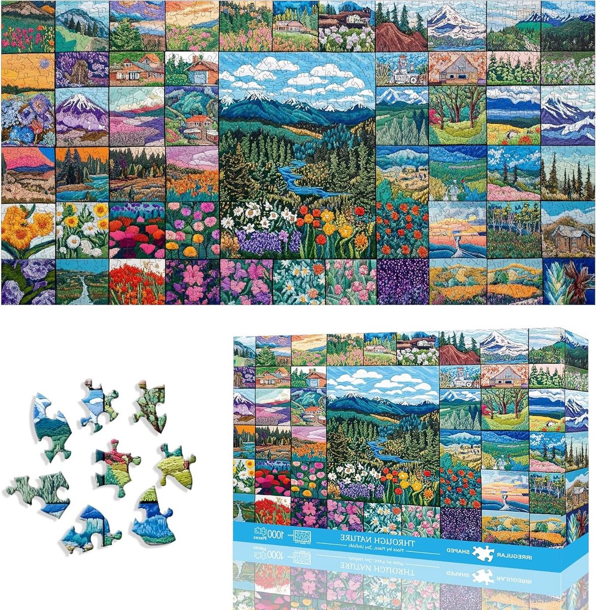 Puzzel 1000 Stukjes - Legpuzzel Volwassenen - Ontspannende Tijdverdrijf - Onregelmatige Vormen - 80 x 41 cm - Natuurkleuren