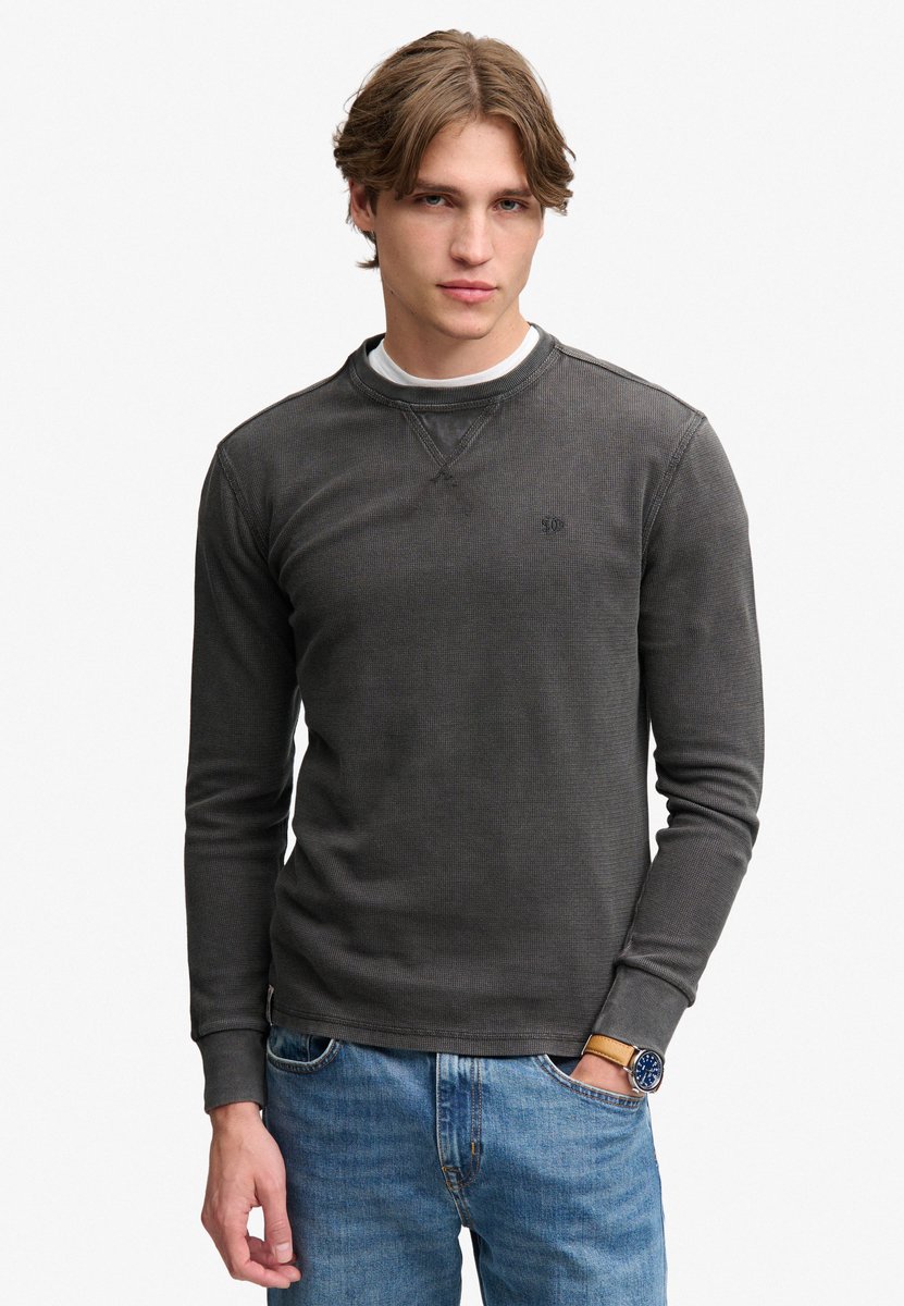 Superdry T-shirt Classic Heavy Textured Top M6010972a Washed Mannen Grijs