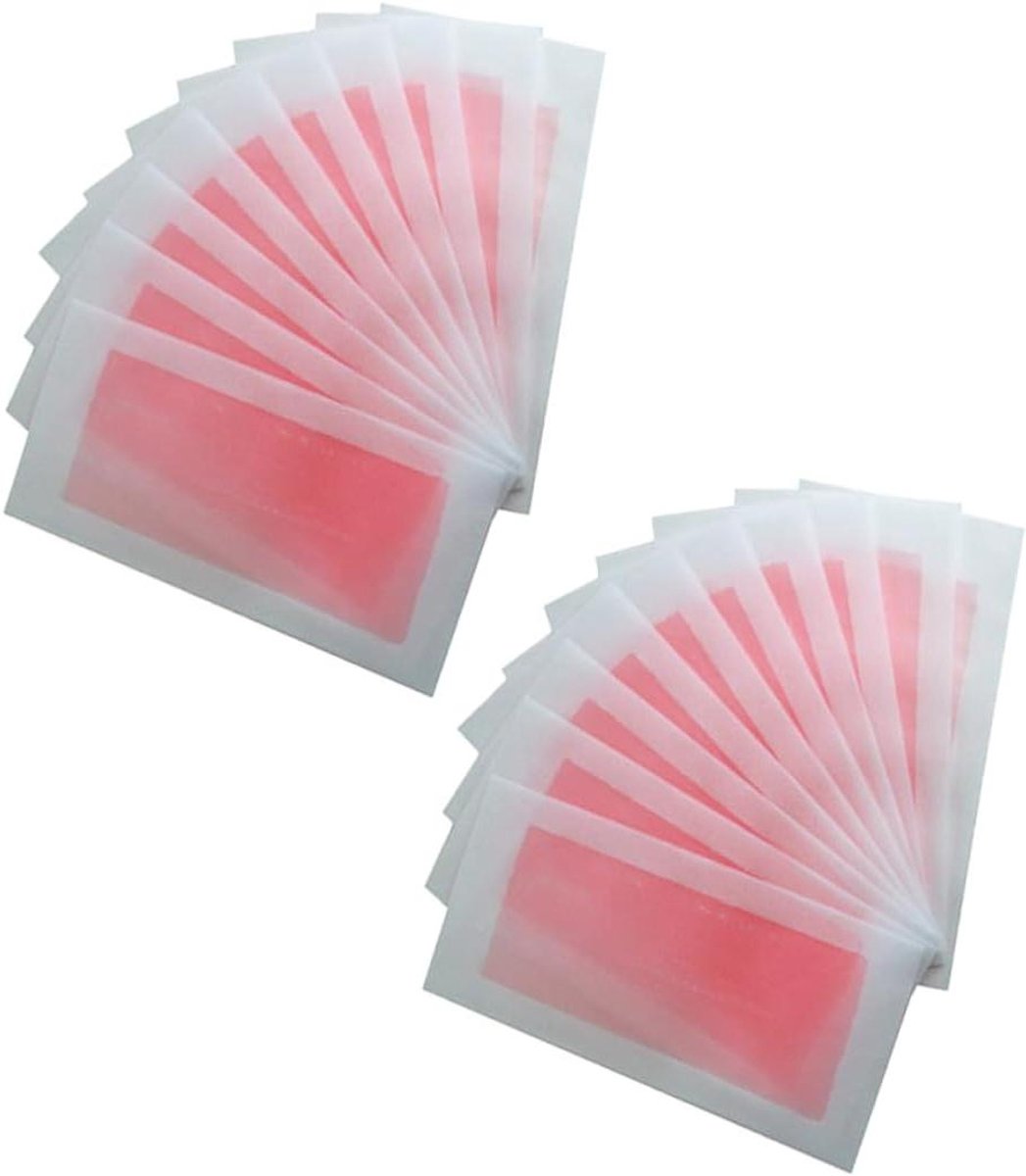 Waxstrips Gezicht - Ontharingsstrips Lichaam - Ongewenst Haar Verwijderen - Zelfklevend Non-Woven - 20 Stuks - Roze Wit