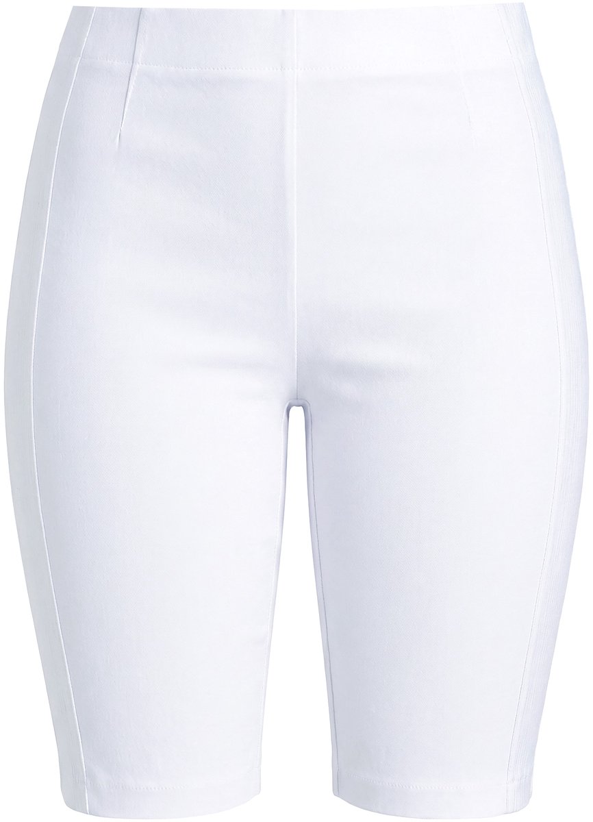 MIAMODA - Dames - Bengalin short elastische slim fit metallic print - Sneeuwwit - Maat 60