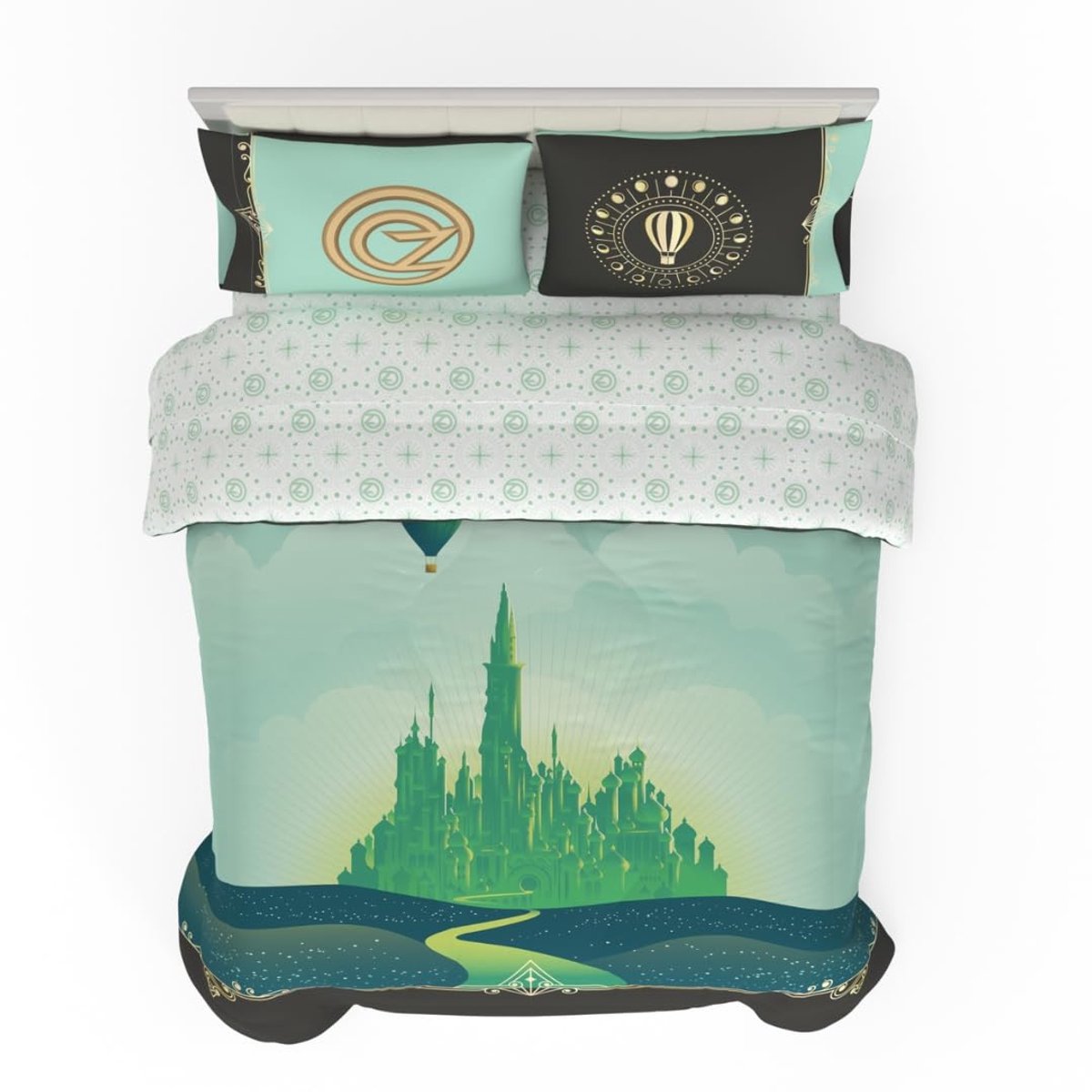 SnelShoppen - 5-delig Wicked Elphaba en Glinda beddengoed set, superzachte omkeerbare dekbed en lakenset voor Queen bed, ideaal voor kinderen, feest e