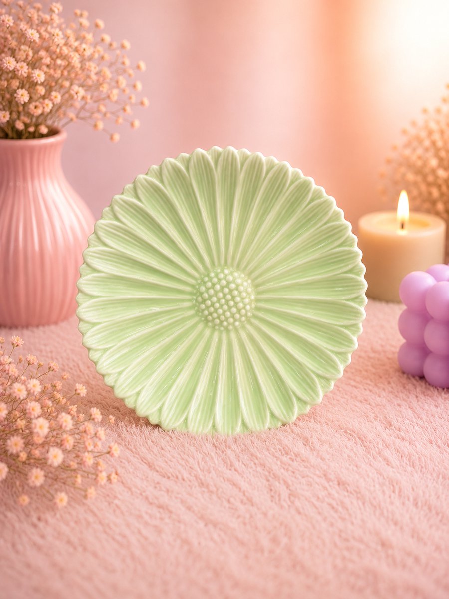 Daisy Bloom Bord | Viva Femme | Bord | Servies | Serveerbord | Decoratie | Cadeau | Wonen | Vrolijk | Zomer | Mintgroen | Sierlijk | Bloemvorm | Moederdag