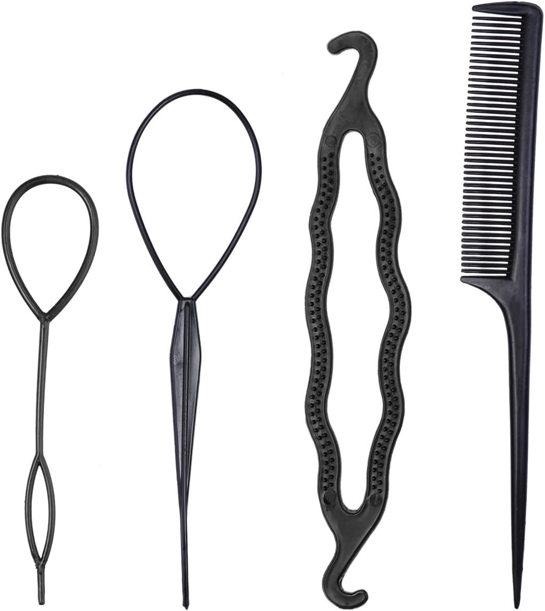 SnelShoppen - Haar Styling Set, Haar Accessoires, Haar Knopen, Haar Twist met Kam, Lichtgewicht, Hoogwaardige Plastic, 16x6x2 cm, Perfect voor Thuis e