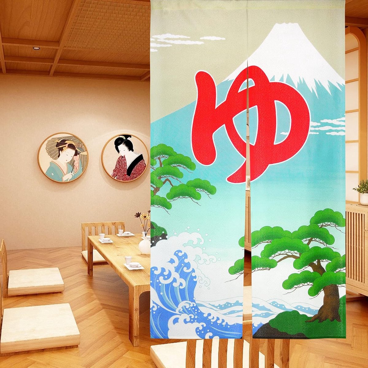 Deur gordijn 85x150 cm - katoen linnen - Japanse stijl - ruimteverdeler en insectenwering - ShopVlot