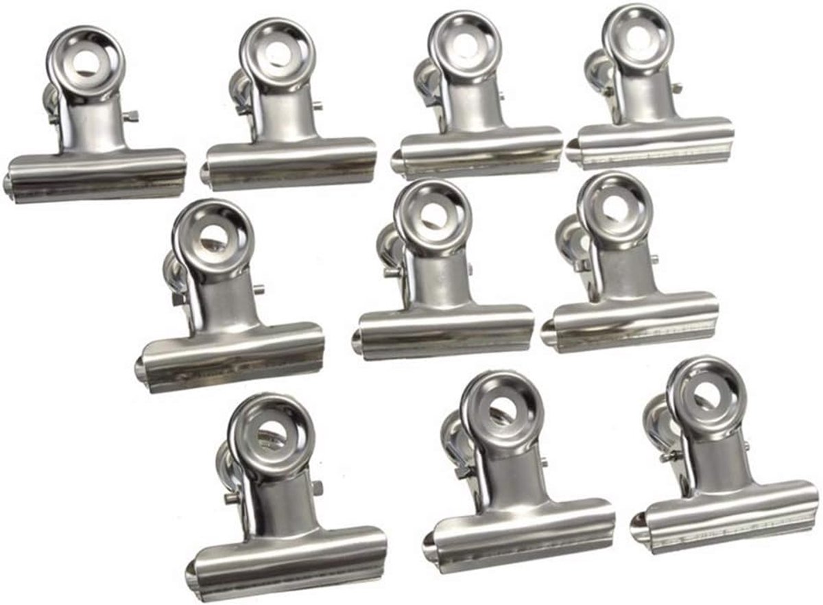 SnelShoppen - Grip Clips Kantoorbenodigdheden 22MM Metaal Paper Binder Clips RVS Roestvrij Anti-Roest Papier Klemmen voor Keuken Badkamer Winkel Kanto