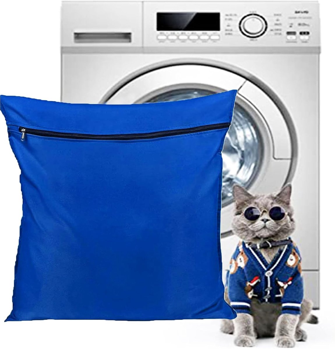 Waszak voor huisdieren - Blauwe kleur - Voor honden en katten - Voorkomt verstopping van de wasmachine - ShopVlot