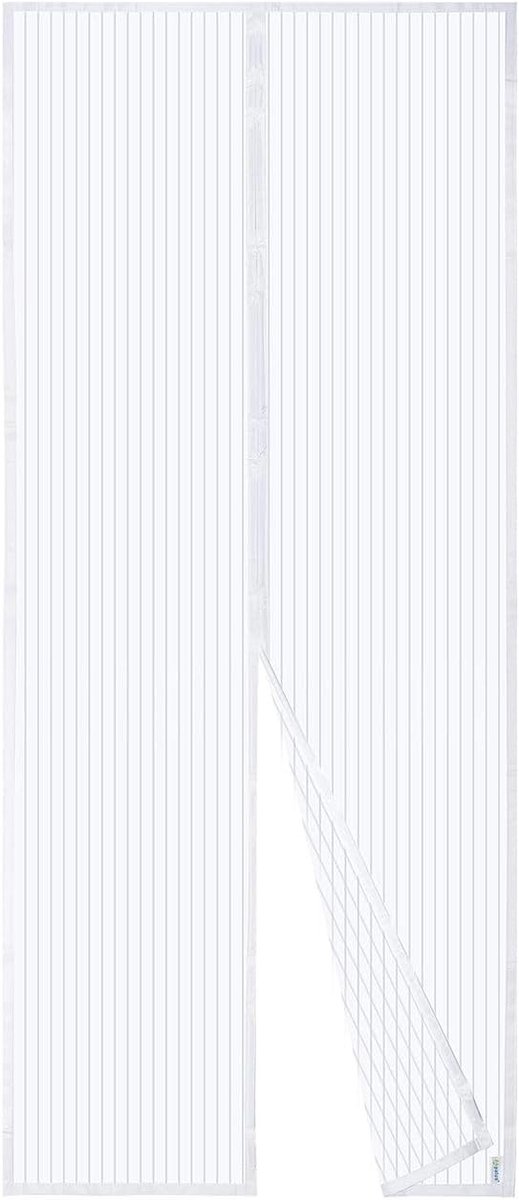 Magnetisch vliegenraam voor deur, hor met automatische sluiting, houdt frisse lucht binnen, 80 x 200 cm, wit, ideaal voor insectenbescherming en ventilatie