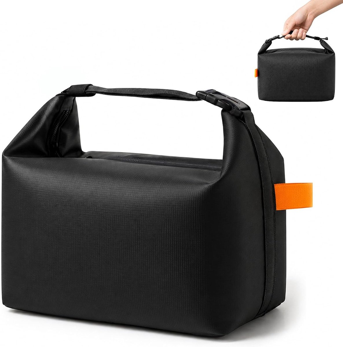 Geïsoleerde lunchtas voor warme en koude maaltijden, perfect voor school en werk (zwart)