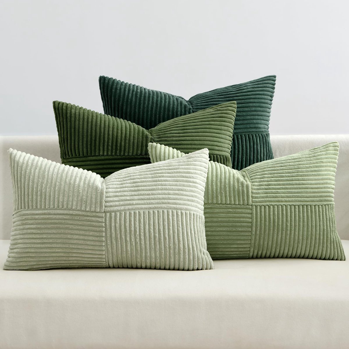 Omgoods - Set van 4 Patchwork Kussenhoezen 40 x 60 cm