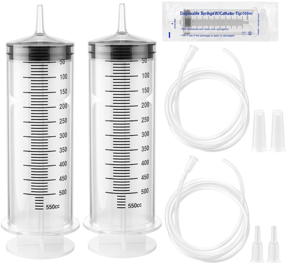 Omgoods - Grote Doseerspuit 500ml zonder Naald met Slang