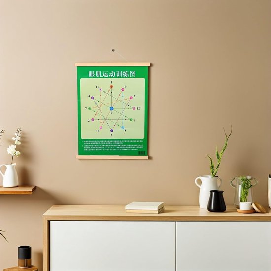 Oefenkaart Oogtraining - Visuele Stimulatie Poster - Oogspier Training - Wetenschappelijk Bewezen Methode - 58 x 44 cm - Multicolor — afbeelding 3