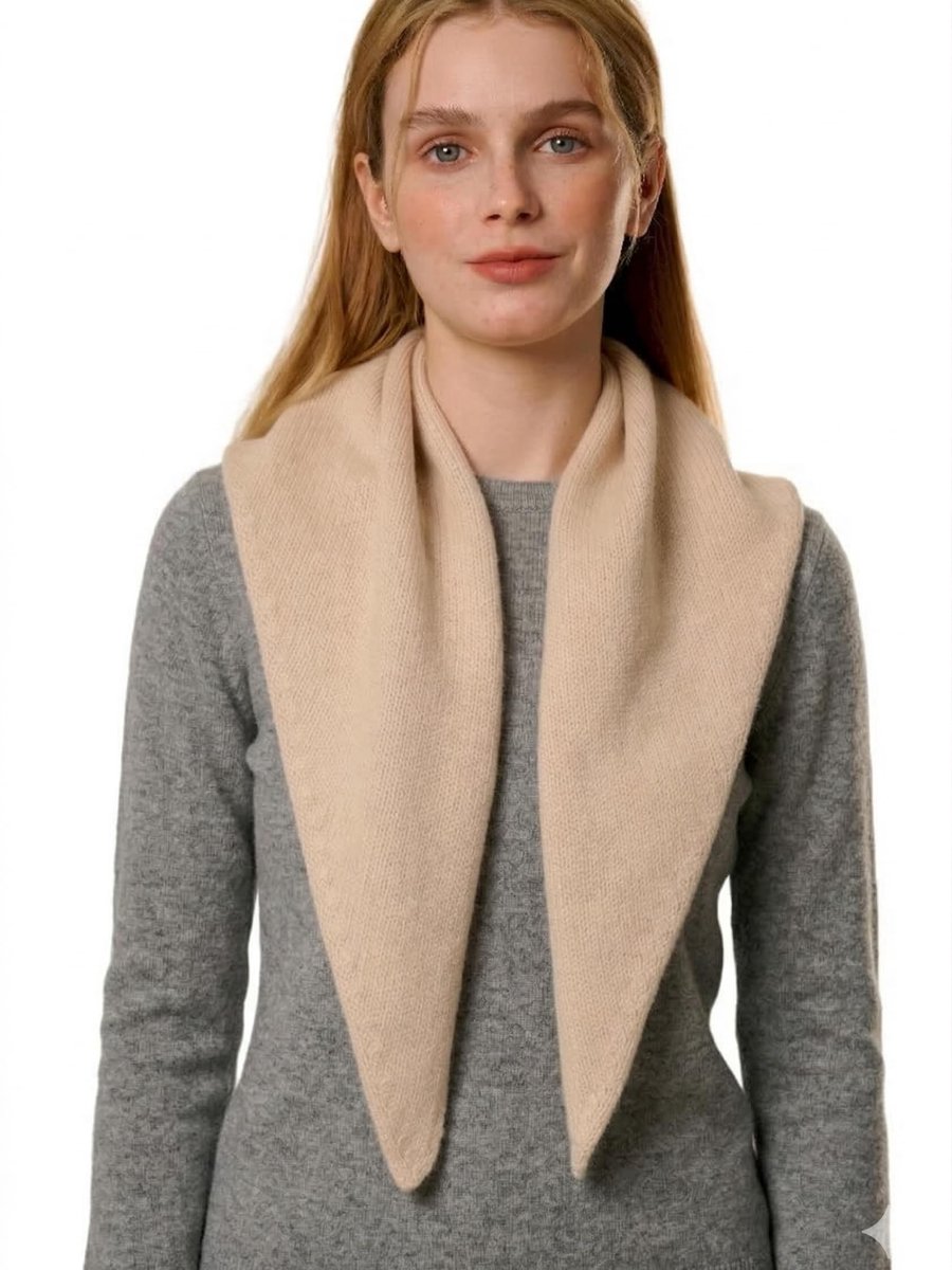 Omgoods - Elegante Driehoekige Sjaal van Kasjmier en Wol