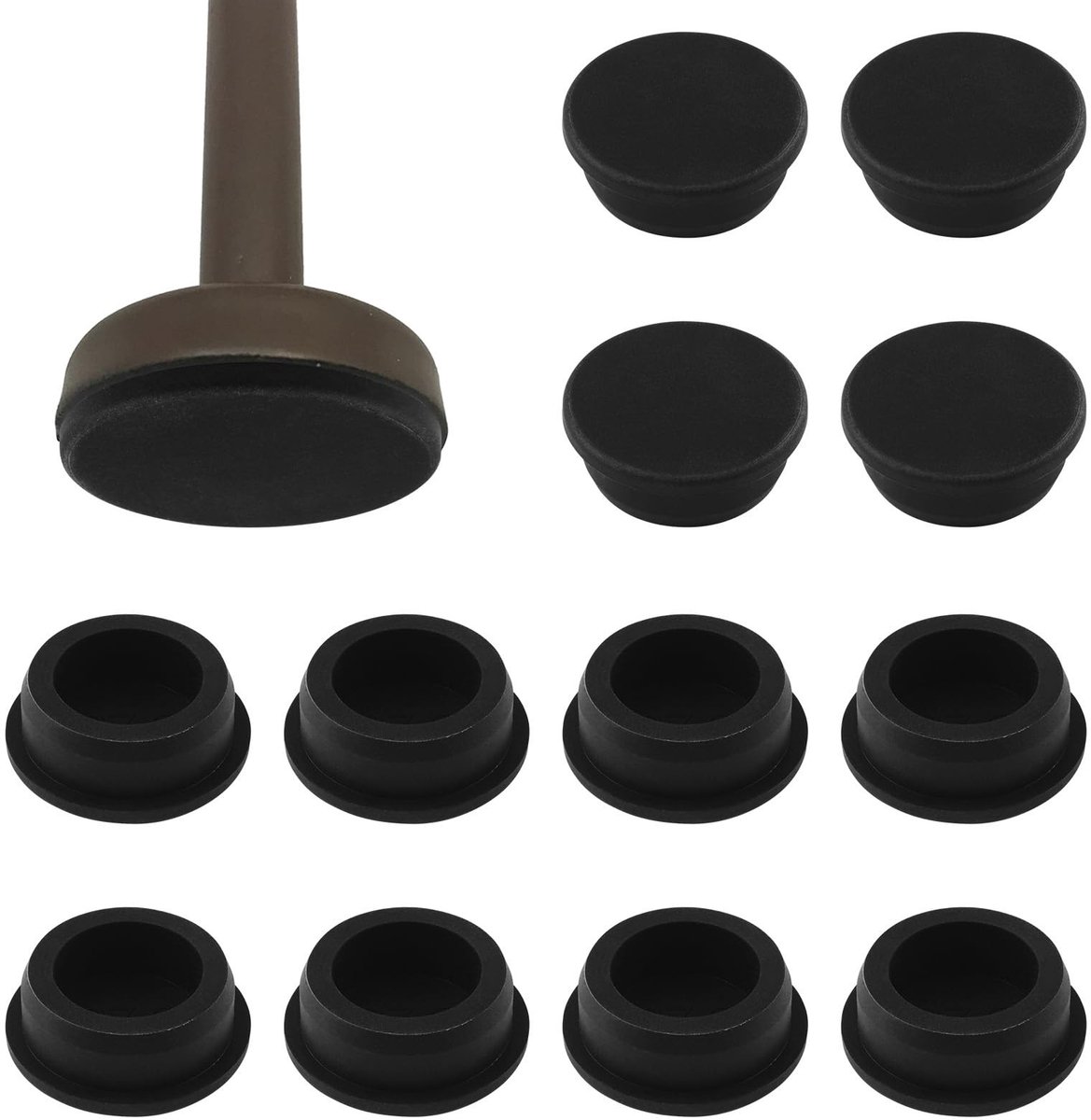 Omgoods - Set van 12 Ronde Siliconen Stoelpootglijders