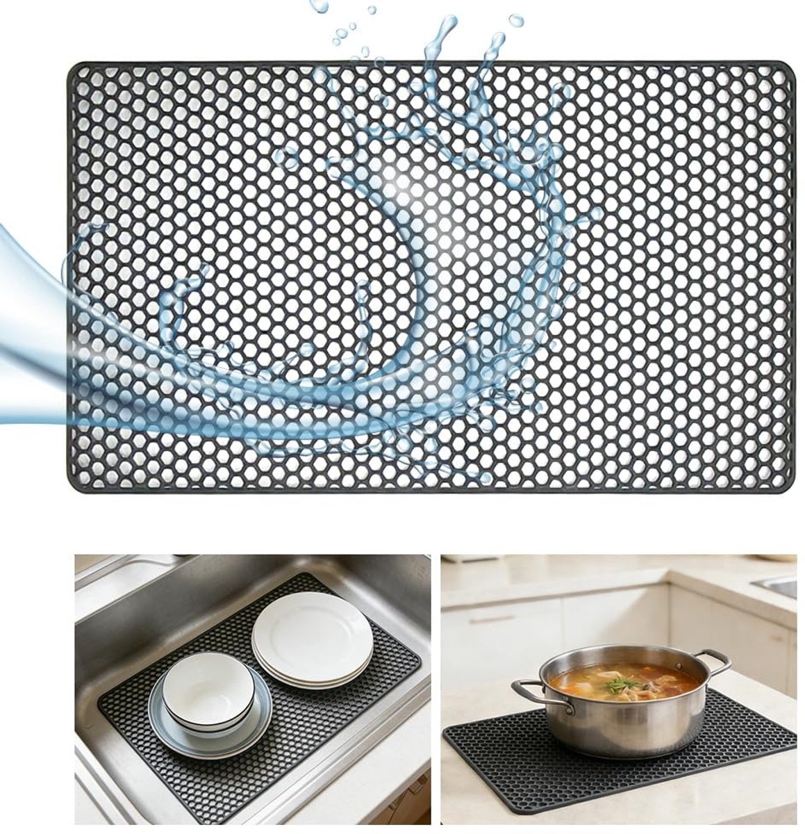 Omgoods - Siliconen Afwasmat voor Keuken, Beschermende Mat, Op Maat Te Snijden