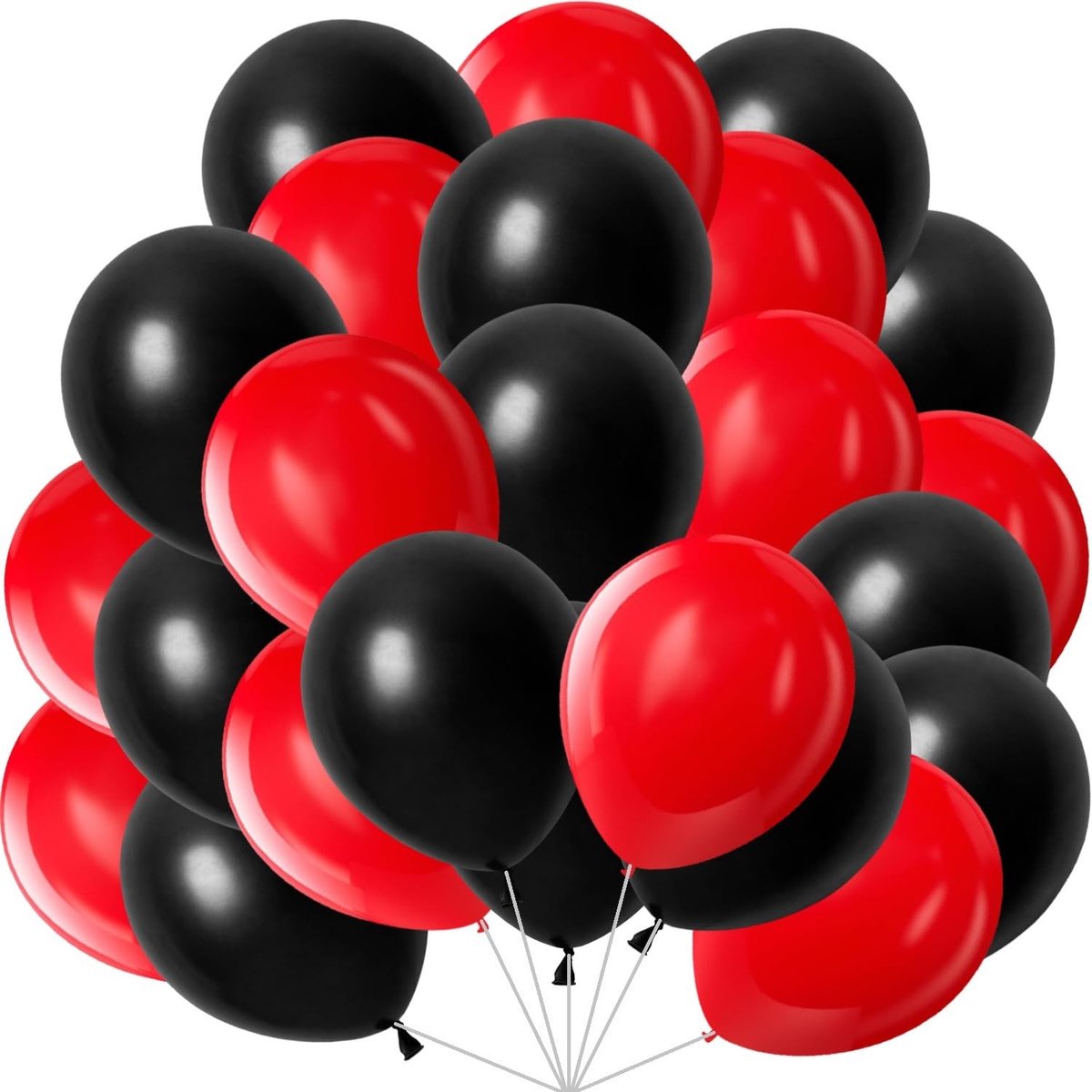 Omgoods - 60 Stuks Metallic Ballonnen in Zwart en Goud
