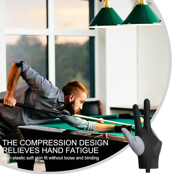 Biljarthandschoenen - Pool Handschoenen - Nauwkeuriger Spelen - Open Vingers Ontwerp - Universele Maat - Grijs — afbeelding 5