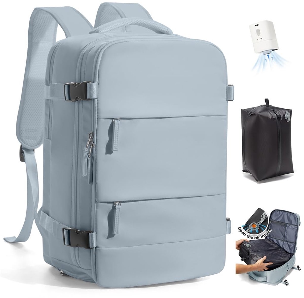 Omgoods - Vacuum Rugzak met Pomp - Handbagage voor Ryanair en Reizen