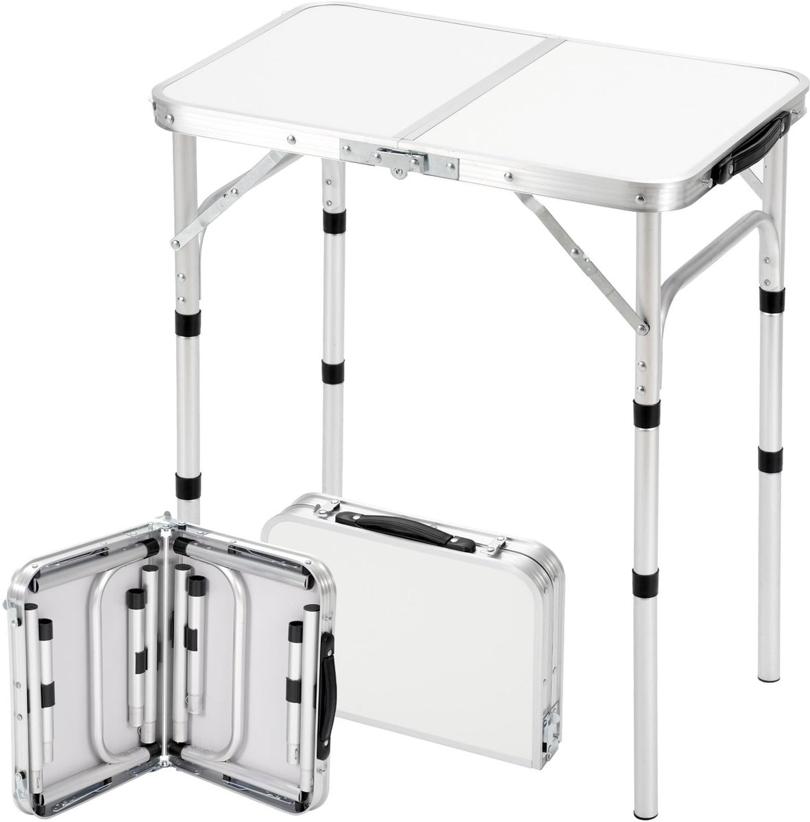 Omgoods - Campingtafel - Inklapbaar en Verstelbaar - 60 x 40 cm - Aluminium