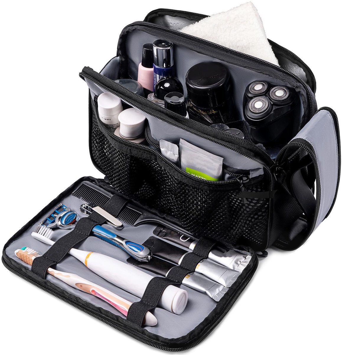 Reis Toilettas - Reis Dopp Kit - Toiletartikelen Meenemen - Waterafstotend Materiaal - Grote Capaciteit - Zwart