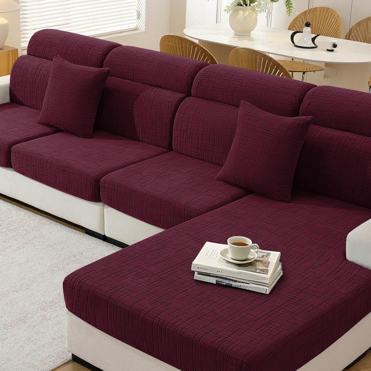 Omgoods - Universele Sofakussenhoes met Hoge Elasticiteit voor Chaise Longue