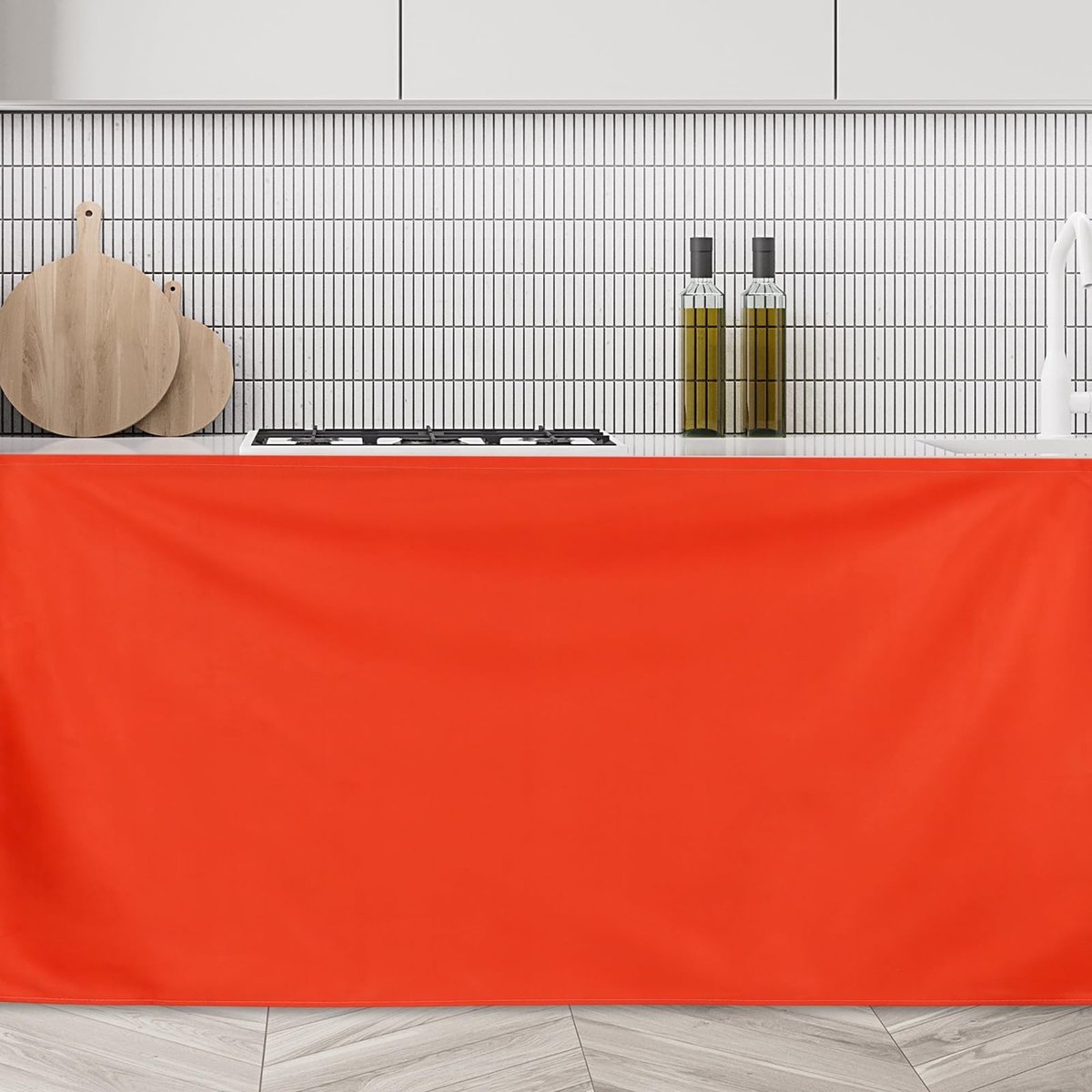 Omgoods - Korte Privacy Gordijnen voor Kasten, Stofdicht en Ademend, 130 cm x 70 cm, Rood