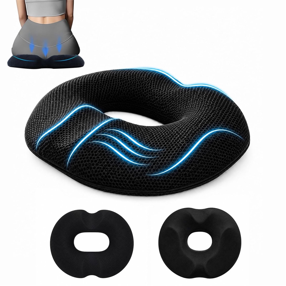 Omgoods - Ergonomisch Zitkussen met Afneembare Covers voor Thuis en Kantoor