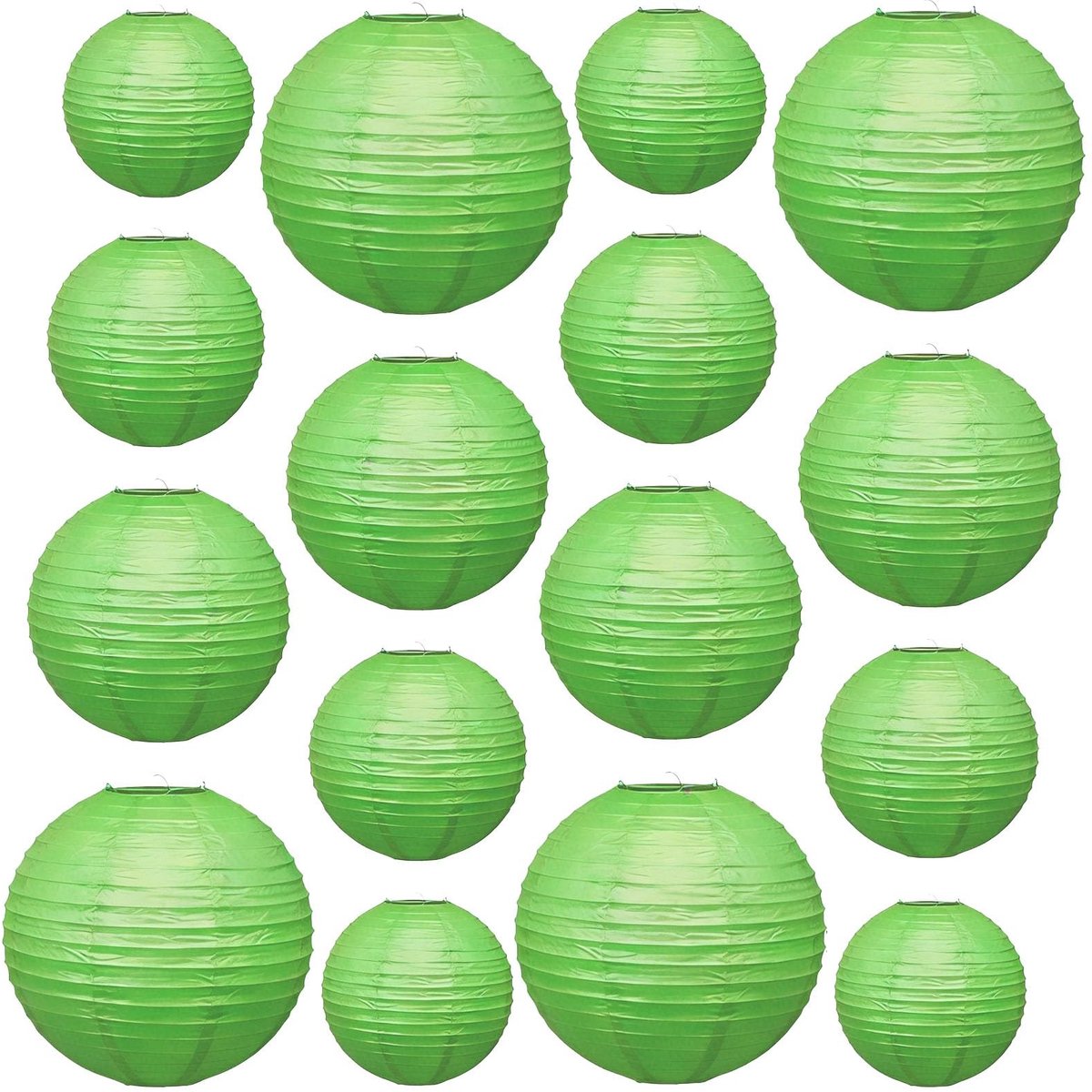 Omgoods- Papieren Lantaarns 18 Stuks - Ronde Lampenkap - Handbeschilderd Papier - Opvouwbaar - Decoratie - 20 cm - Decoratielantaarns
