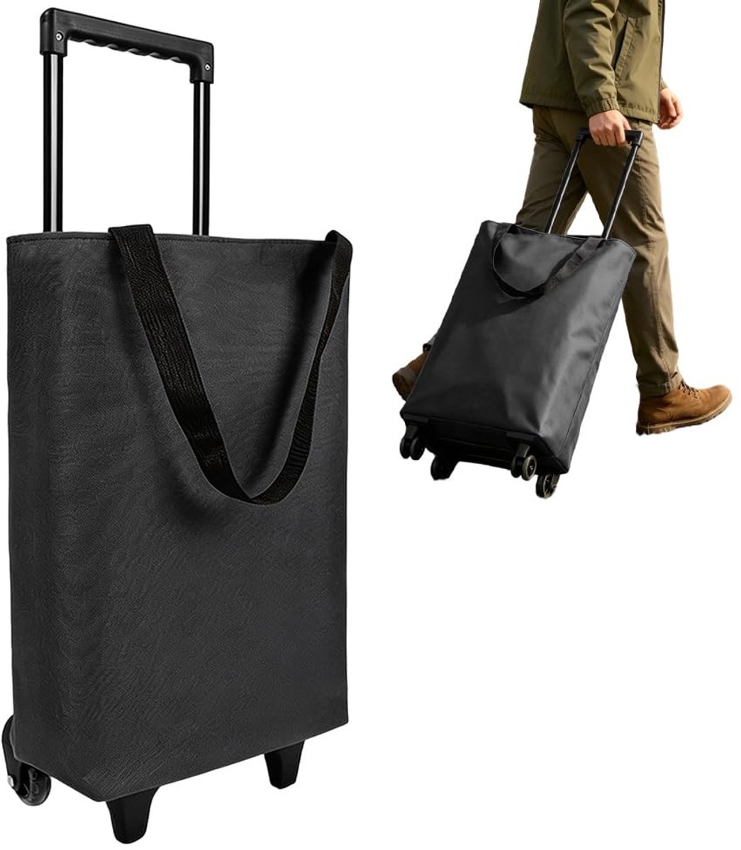 Omgoods - 2-in-1 Vouwbare Winkelwagentrolley met 30 Liter Capaciteit