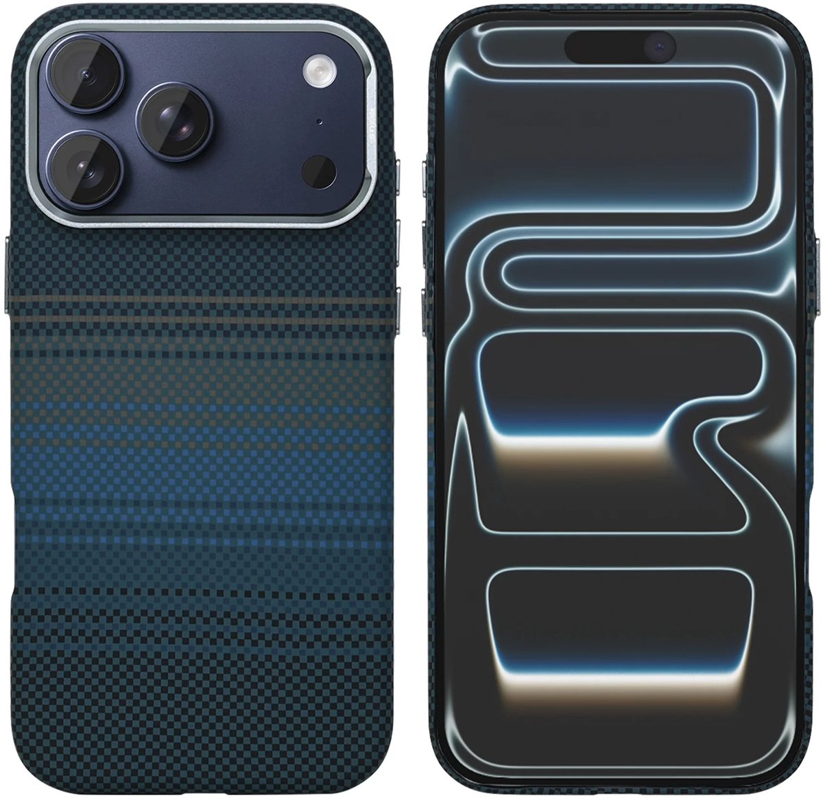 Rixus Alpine Ultra-Slim Case With MagSafe Compatible RXA131 For Apple iPhone 17 Pro Max Stripe Blue