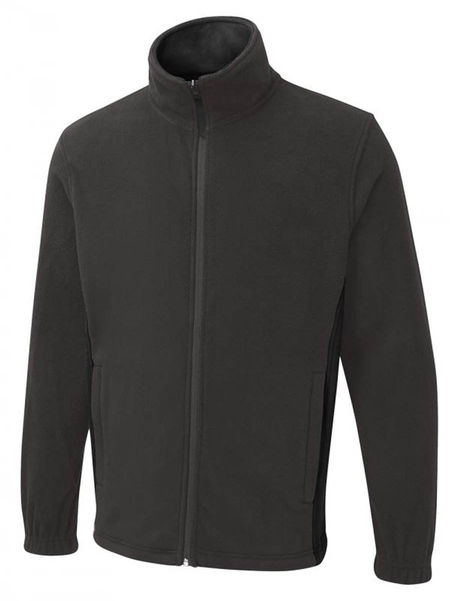 Uneek UC617 Bicolor Full Zip Fleecejack-Charcoal/Black-XL