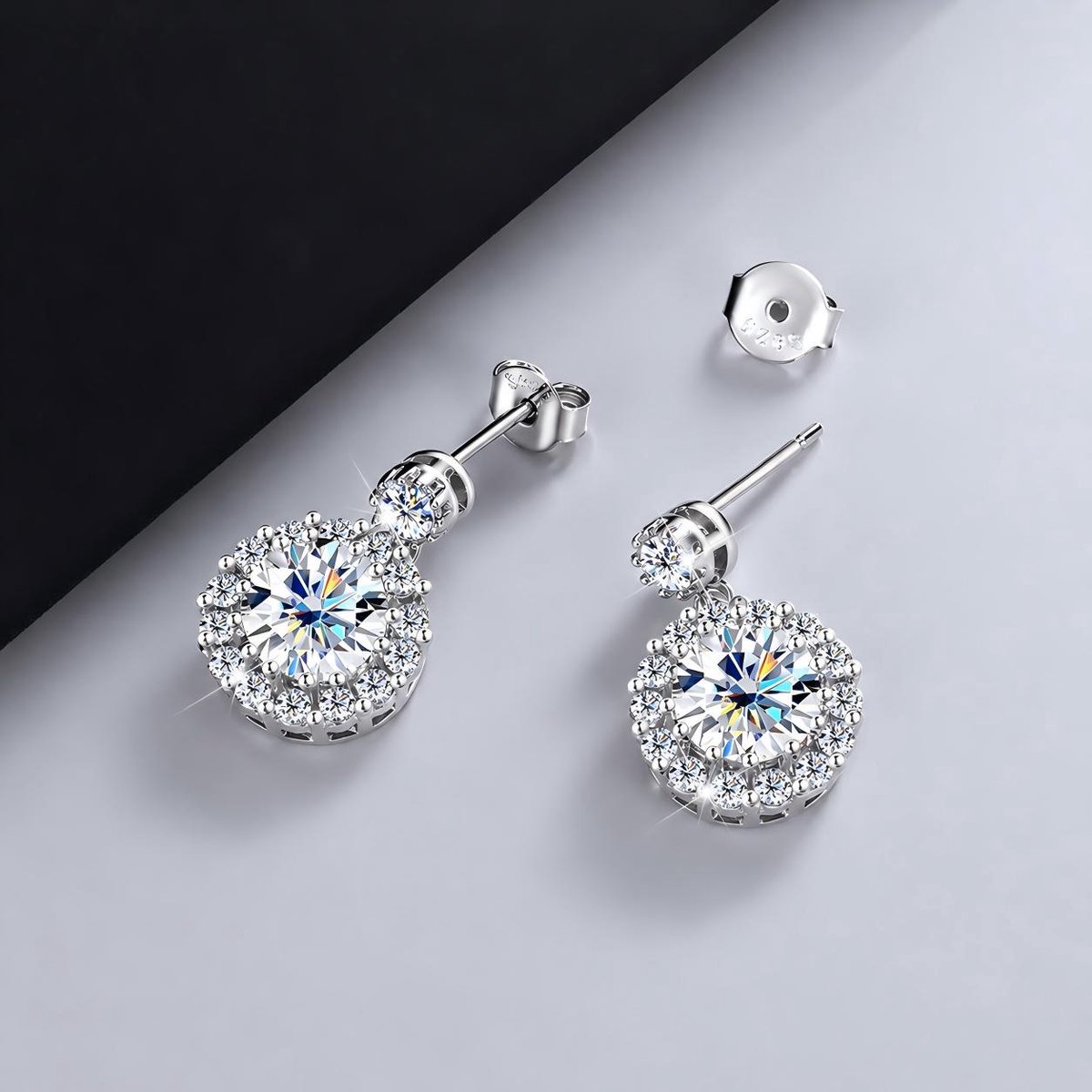 Gold Pulse - Dames Oorknopjes - Moissanite - S925 Zilver - Elegant - Cadeau