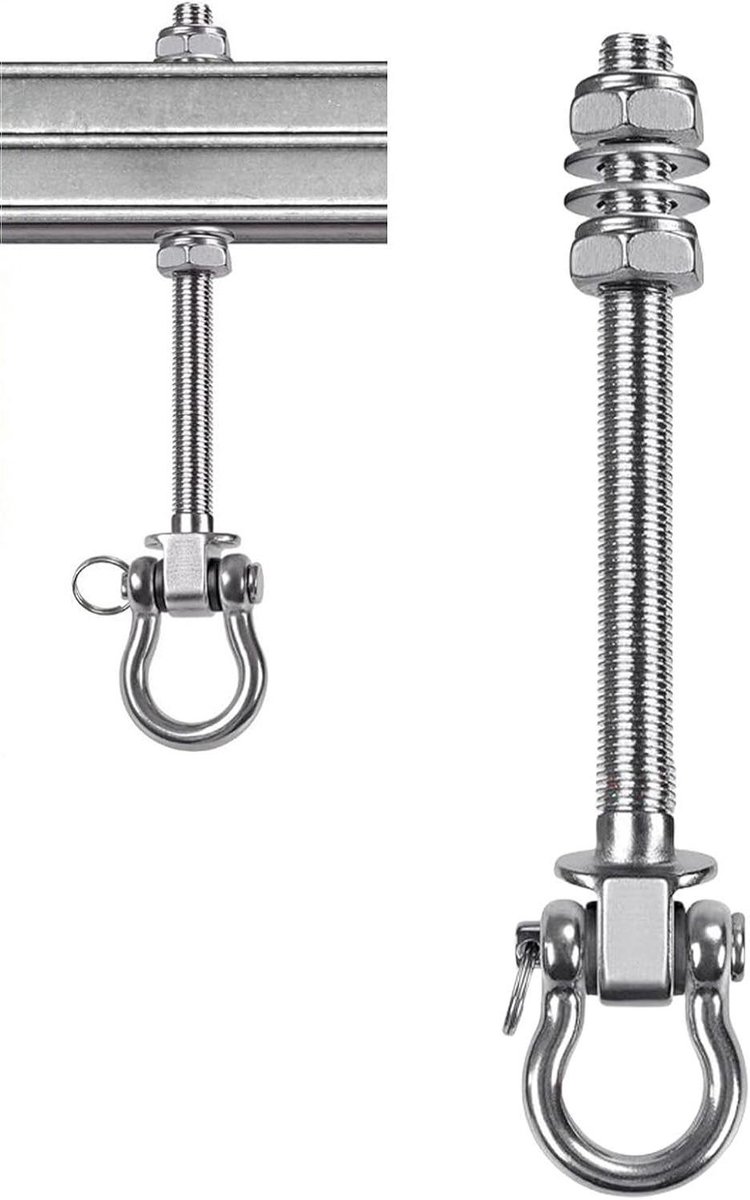 Hangmat Haken - Bevestigingshaken Hangmat - Ontspannen Buiten - Roestvrij Staal - 1500 lbs Draagvermogen - Zilver