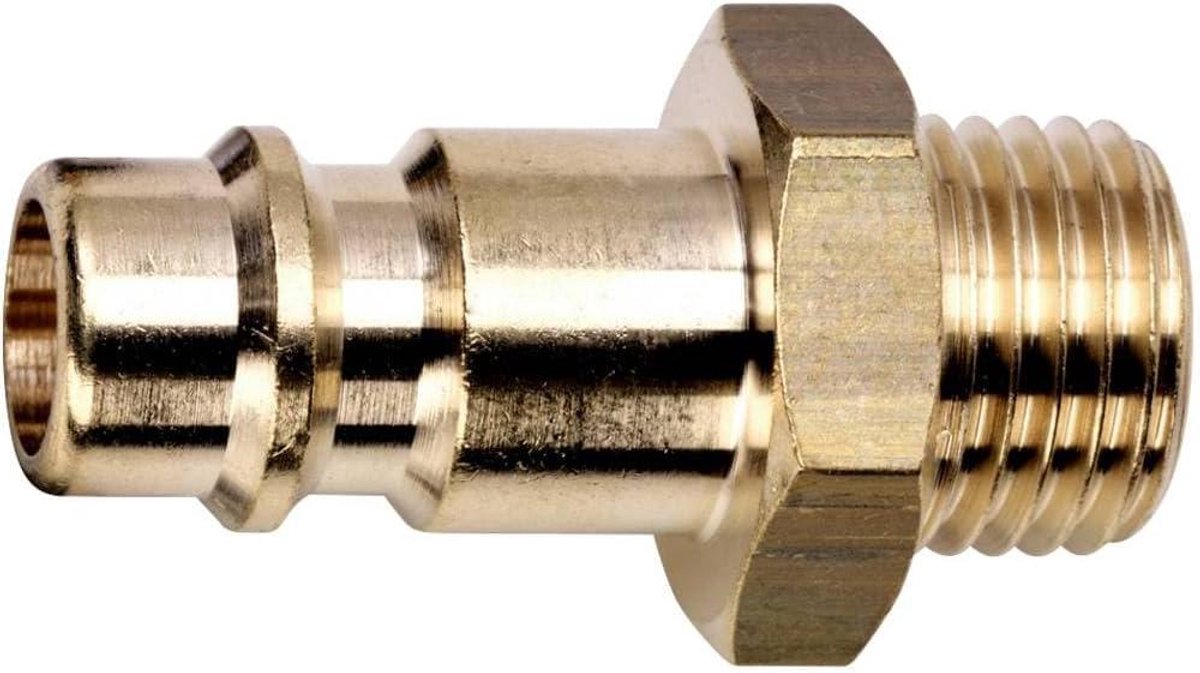 Schroefdraadsteeknippel - Euro Nippel - Perslucht Aansluiten - Origineel Onderdeel - 1/4 inch - Metaal