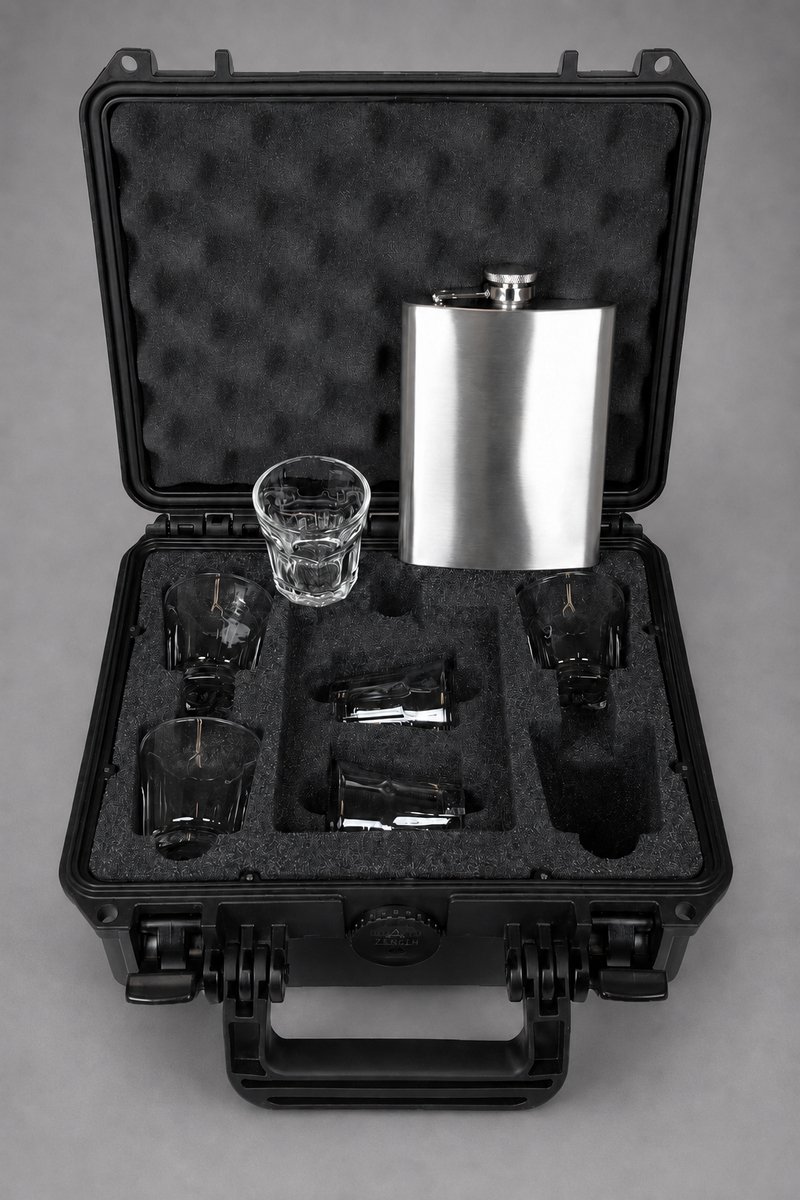 ZENITH Cases ZC2351GLASS Foam Inlay voor Booze case - incl. Bottle and glasses – Geschikt voor ZENITH 2351