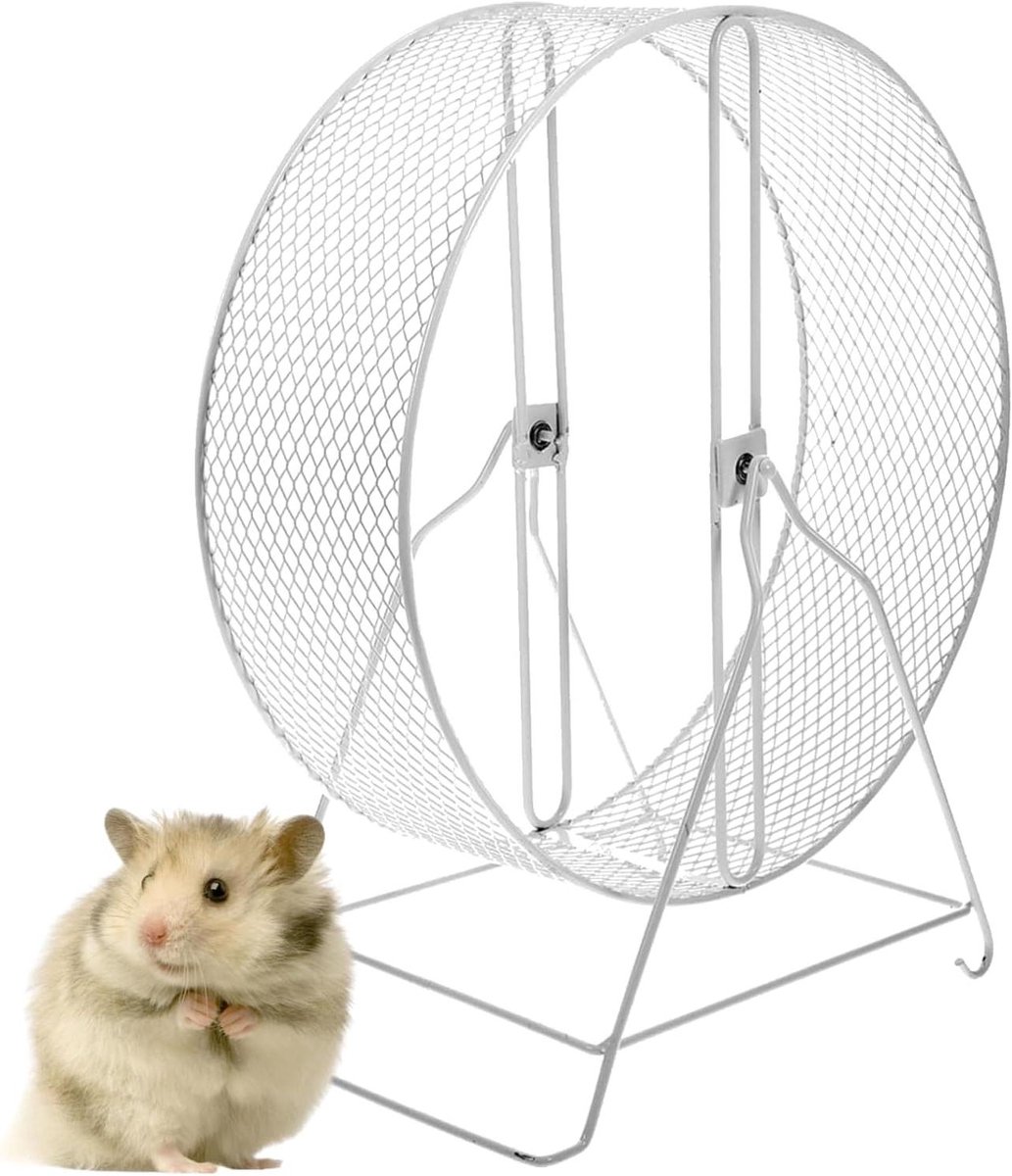 Stil Hamsterwiel - Loopwiel Dieren - Huisdier Beweging - Innovatief Rolontwerp - 33.5L x 33B x 20H cm - Wit
