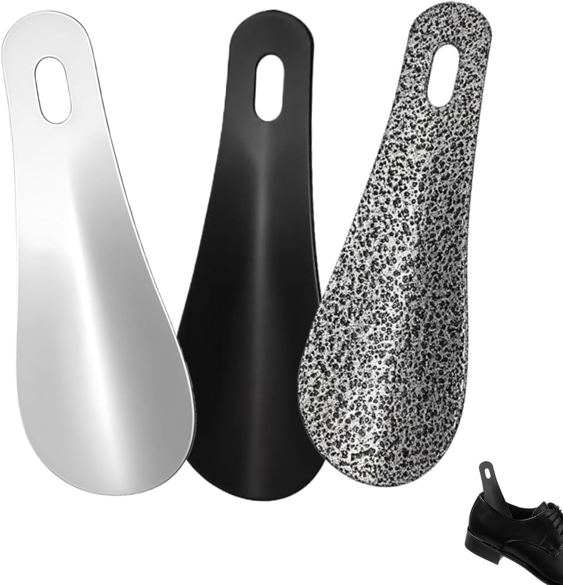 3 stuks schoenlepel klein 10 cm, schoenaantrekker metaal kort reis schoenlepel, kleine roestvrijstalen reis schoenlepel kort, voor mannen, vrouwen en senioren onderweg, camping, reizen