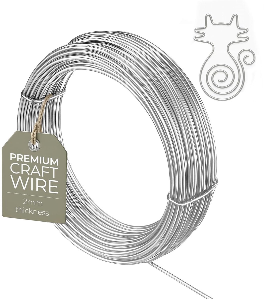 Draad van 2 mm - Buigzame knutseldraad voor sieraden, stopanimatie, kleimodellering, armaturen en bonsai, 5 meter