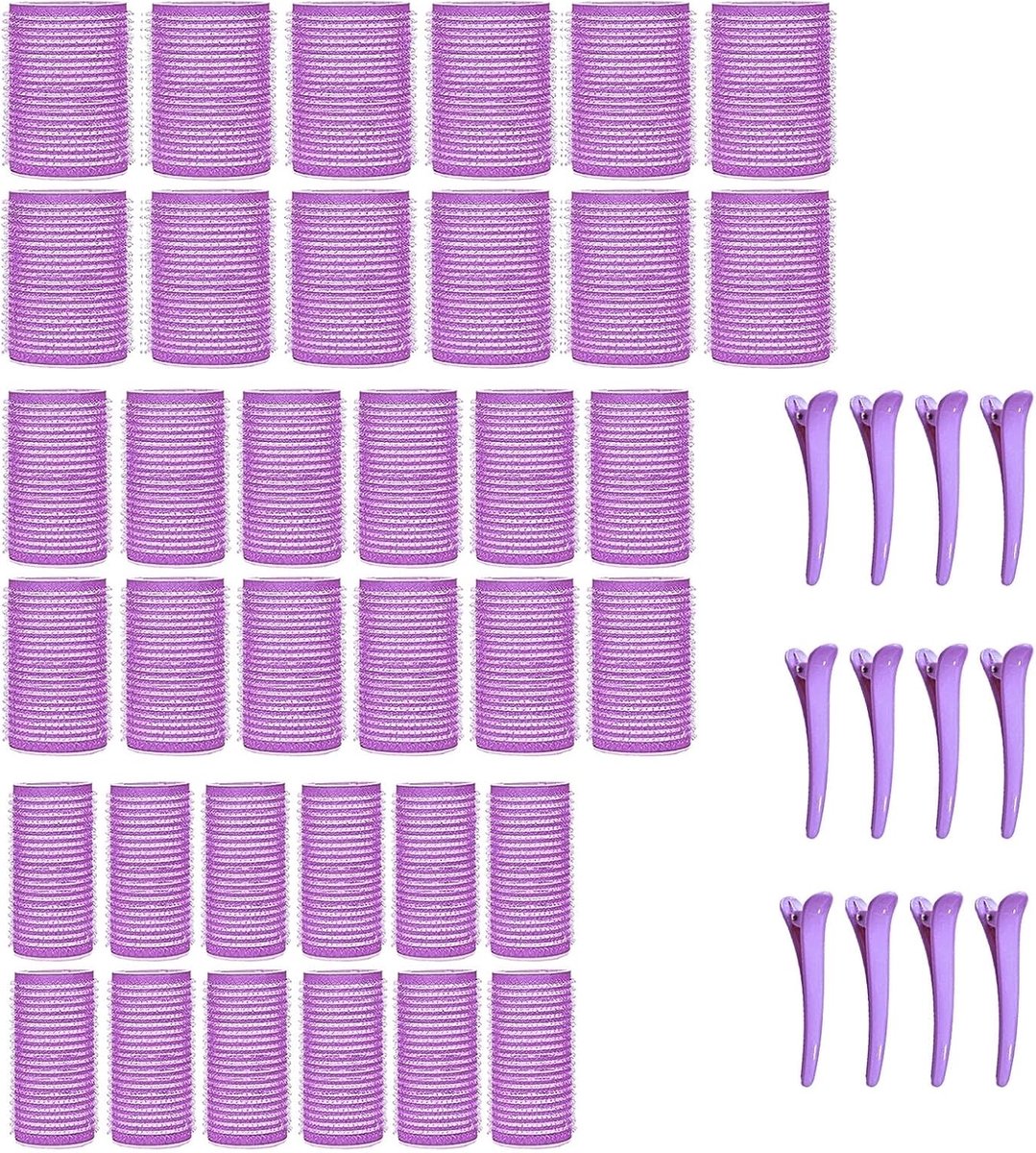 48 stuks haarrollers set met clips zelfgrip jumbo voor lang, medium en kort haar styling