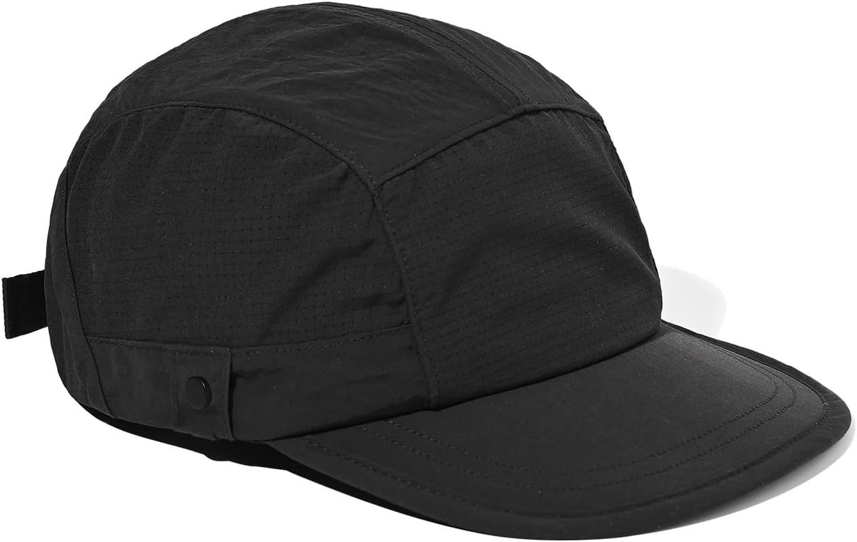 Sneldrogende baseballcap met 5 panelen, platte rand, snapback-pet, ademend, outdoor sportpet, uv-bescherming, Quick Dry Trucker Cap