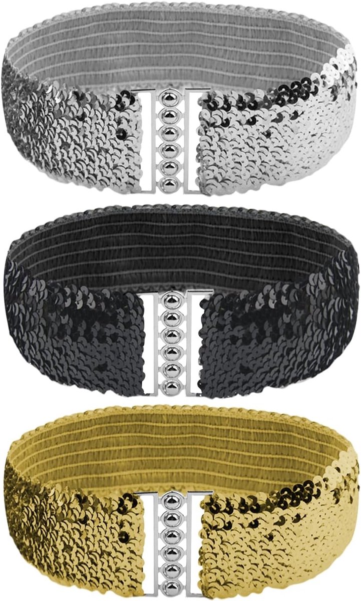 Riemen, damessluitingsriem, spiegelpaillettenriem, retro-glitterriem, gepersonaliseerde damesriem