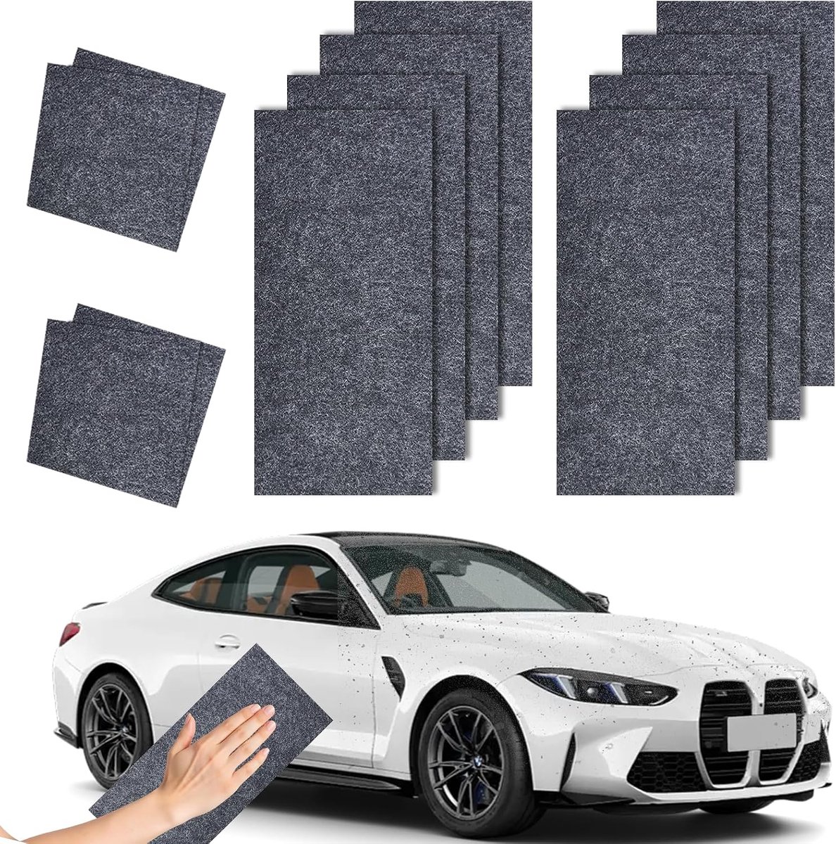 12-Pack Nano Sparkle Doekjes Voor Autolakreparatie, Auto Krasreparatie Doekjes, Verwijdert Lichte Krassen, Slijtage, Watervlekken En Lakverzorging Met Polijstfunctie