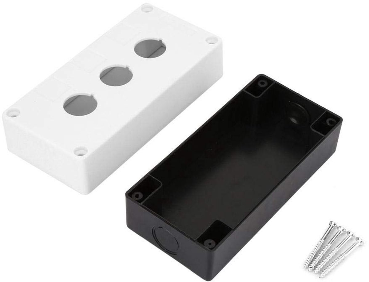 22 mm schakelkast, drie-gaats drukknopschakelaar controle beschermhoes waterdicht (wit)