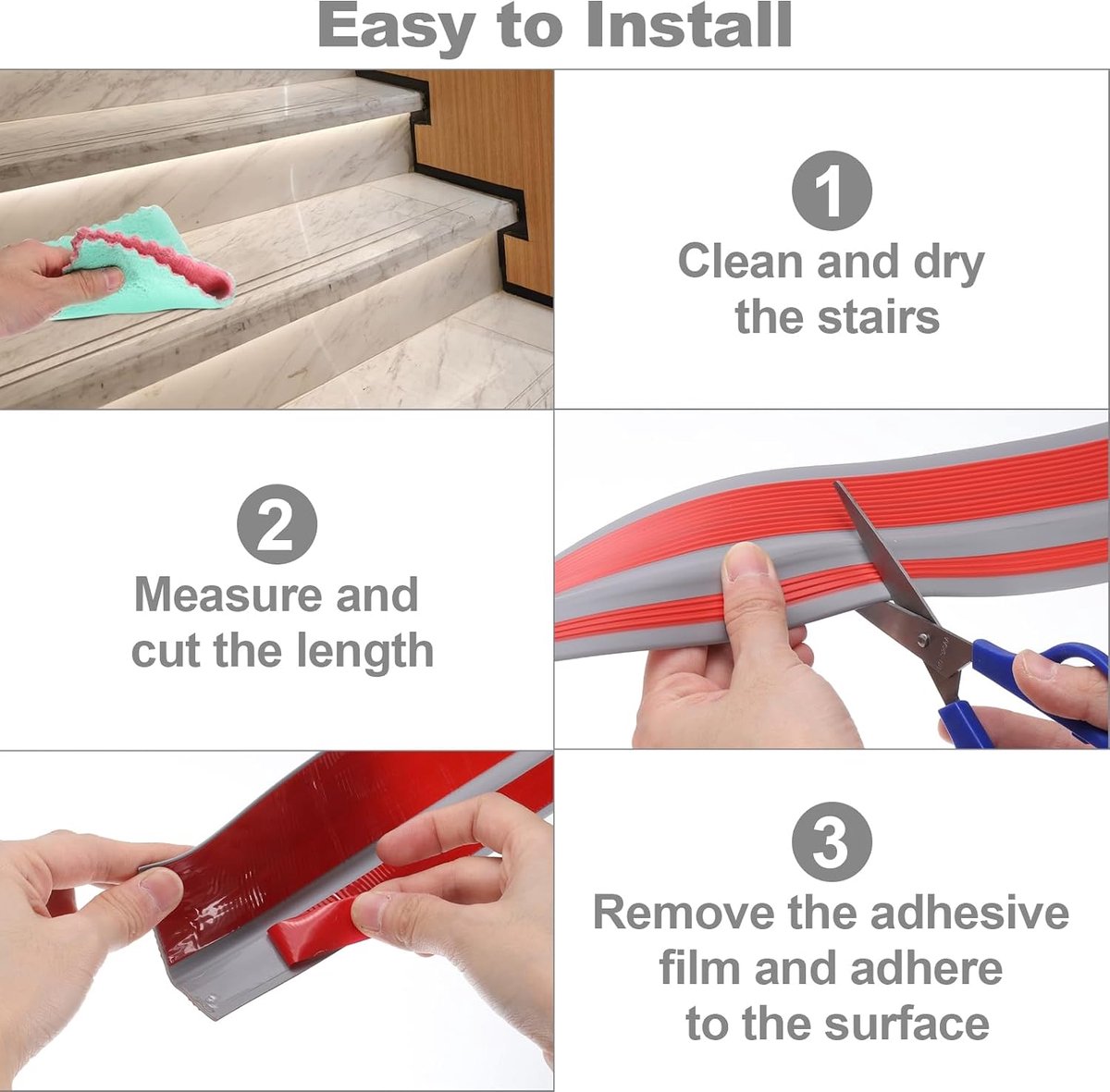 Traprandbescherming, antislip traptreden, zelfklevende trapstrips voor binnen en buiten, thuis, kantoor, blauw (2,2 m)
