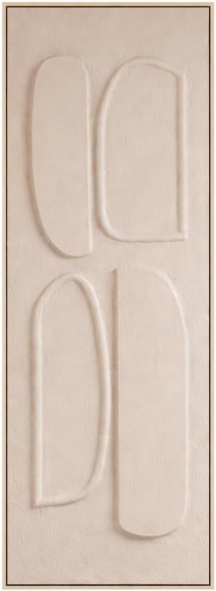 Decorations Wanddecoratie - Wandpaneel Abstracte Kunst 90 x 30 x 3 cm - Woondecoratie voor Woonkamer of Slaapkamer - Bruin